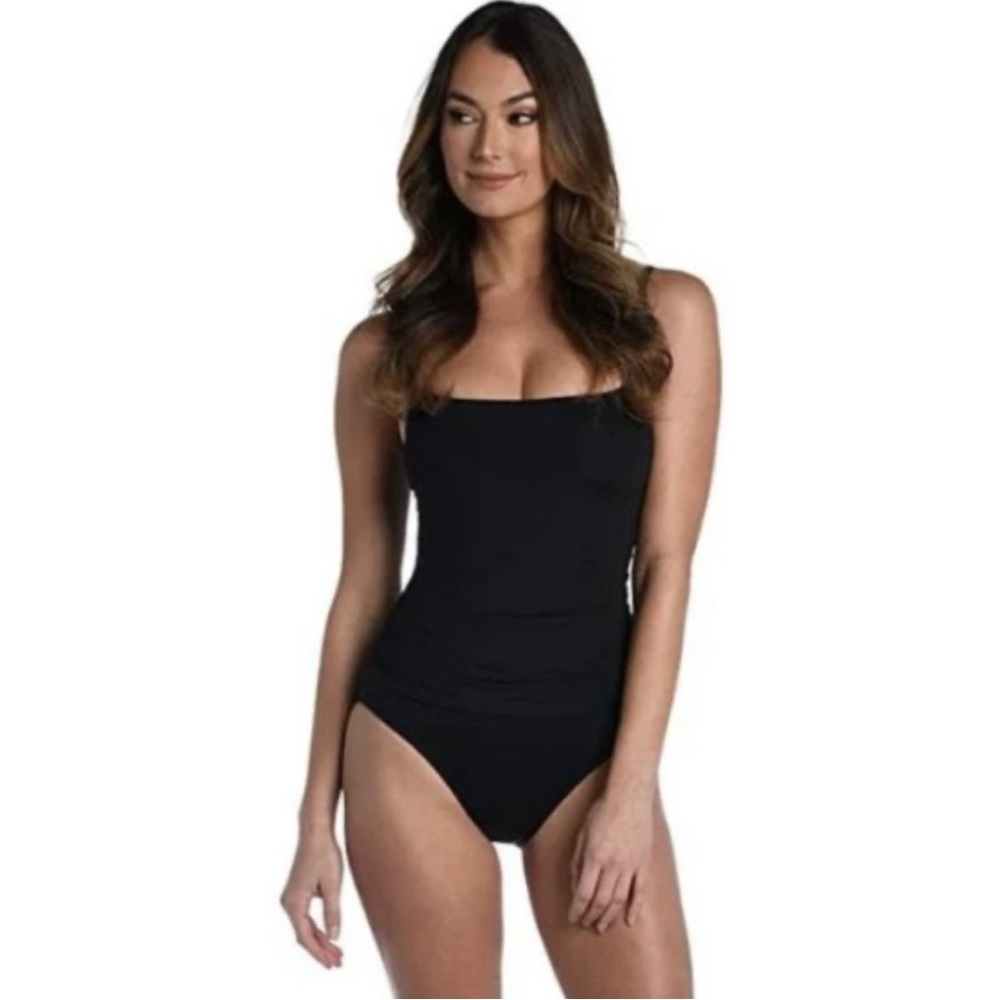 NWT La Blanca size 12 one piece black swimsuit